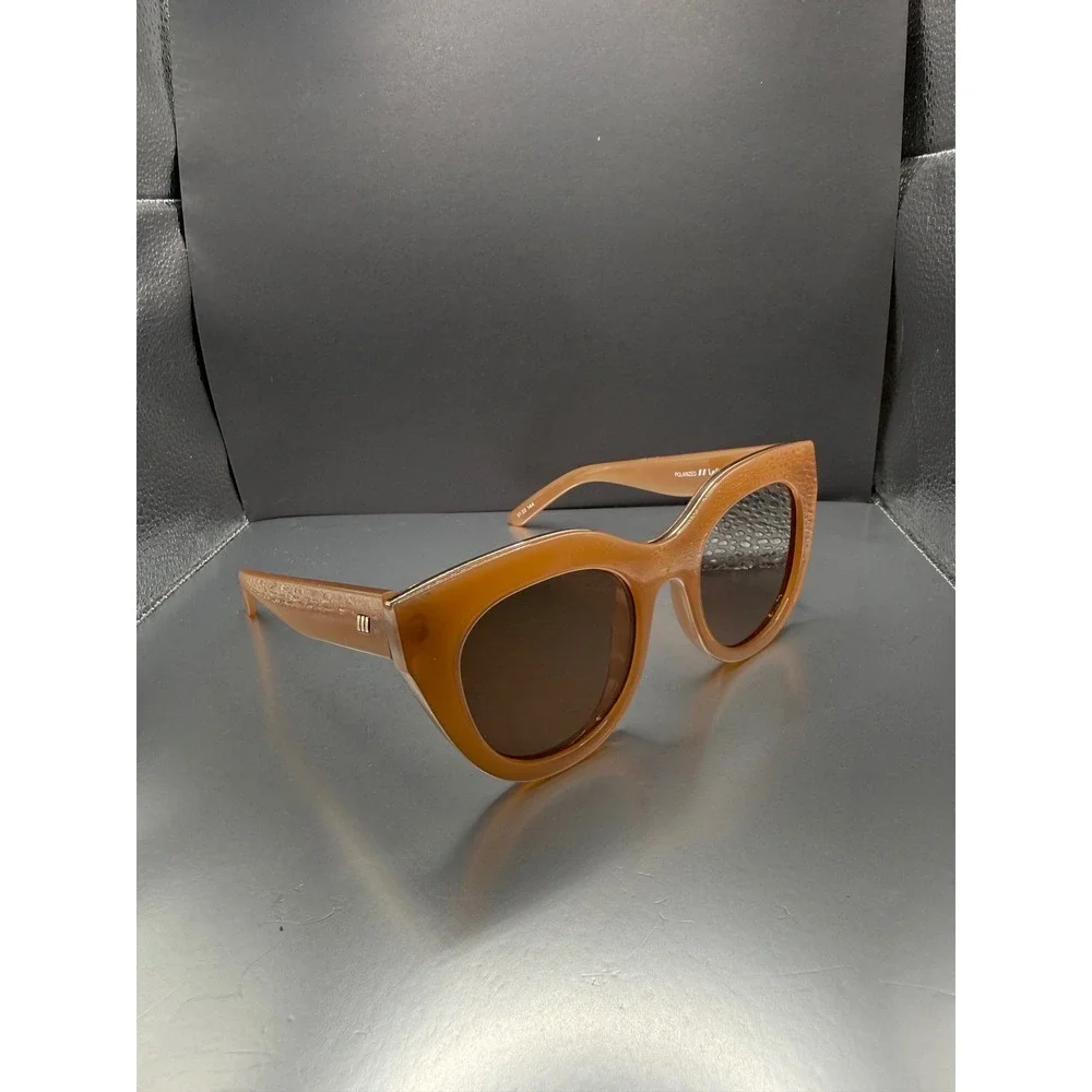 Le Specs Air Heart Polarized Sunglasses Caramel Tan Cat Eye 2452449